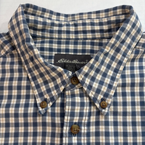Eddie Bauer XL Button Down Shirt Long Sleeve Plaid‎ Checkered Mens - Picture 5 of 9